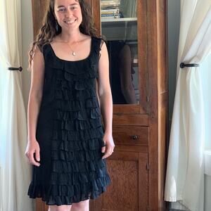 Signature by Robbie Bee Black Silk Dress, Size 6